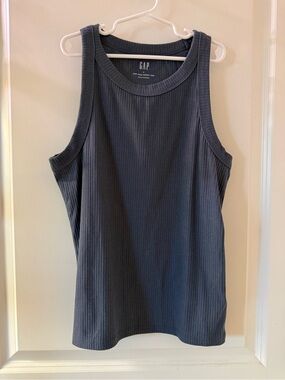 GAP Ribbed Tank Top - Slate Blue Gray